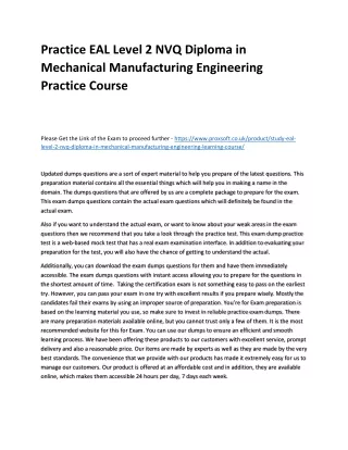 practice eal level 2 nvq diploma in mechanical