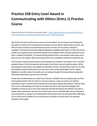 practice esb entry level award in communicating