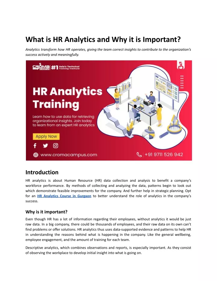 what is hr analytics and why it is important