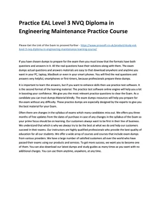 practice eal level 3 nvq diploma in engineering