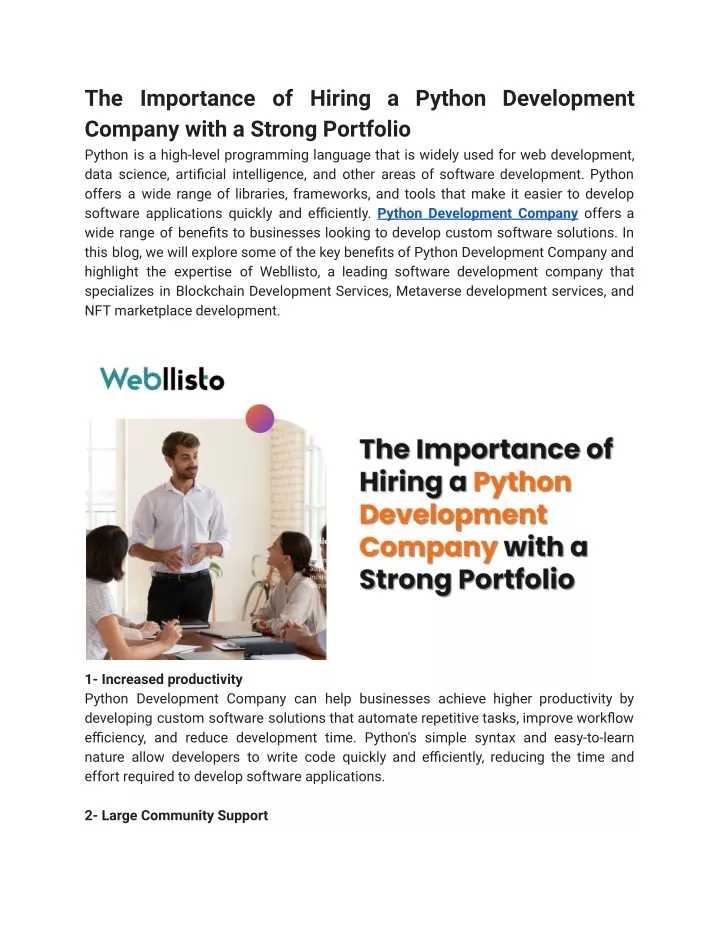 the importance of hiring a python development