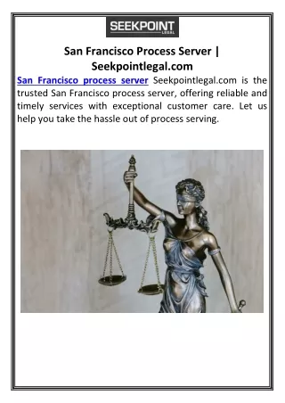 San Francisco Process Server | Seekpointlegal.com