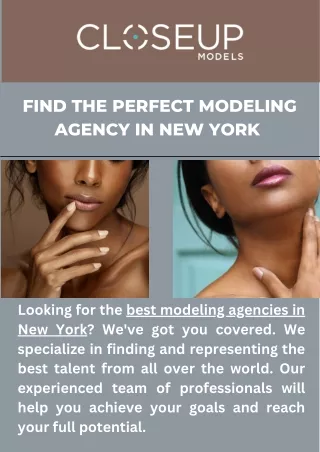 Connect with Top Modeling Agencies in New York City