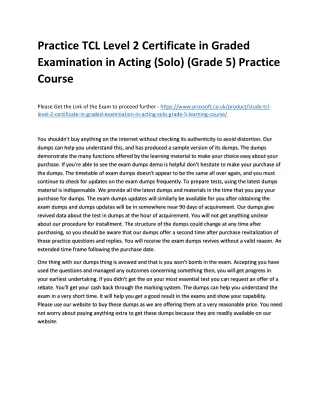 practice tcl level 2 certificate in graded