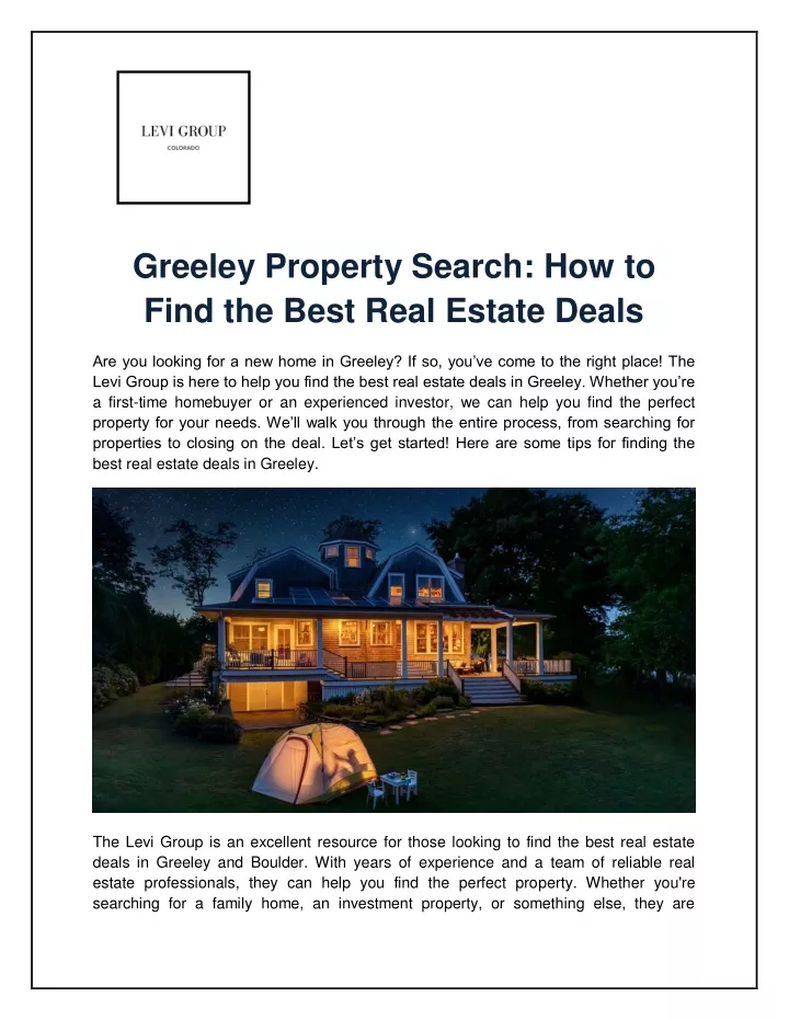 greeley property search how to find the best real