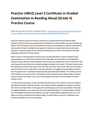 practice uwlq level 2 certificate in graded
