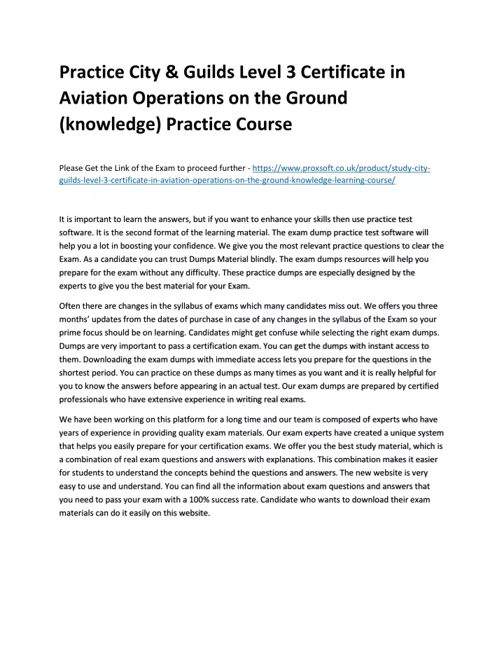 Ppt Practice City And Guilds Level 3 Certificate In Aviation Operations On The Ground Powerpoint 5985