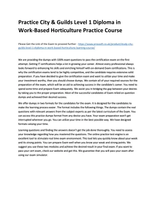 practice city guilds level 1 diploma in work
