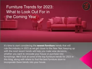 Furniture Trends for 2023 What to Look Out For in the Coming Year