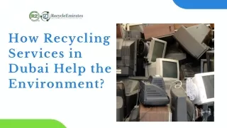 How Recycling Services in Dubai Help the Environment