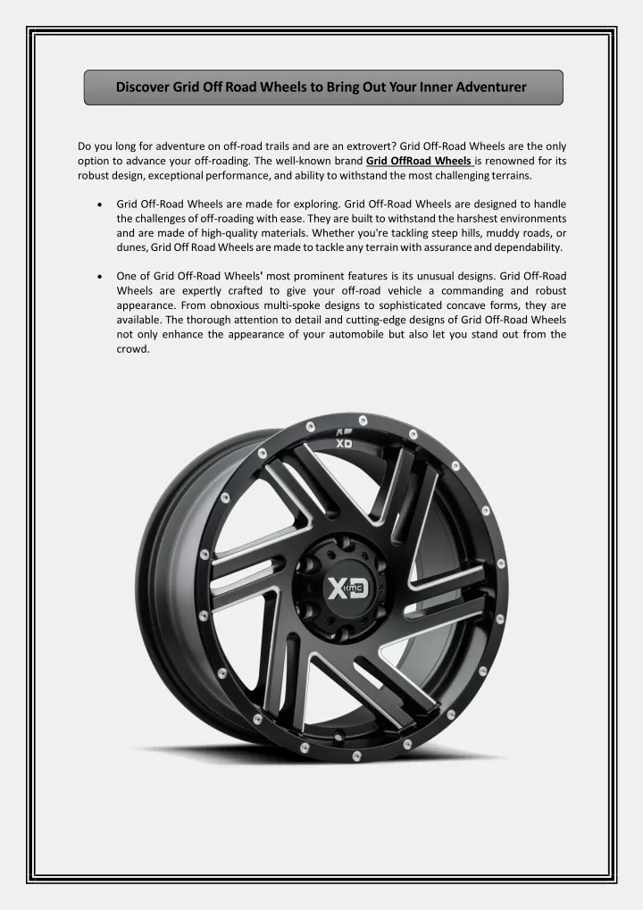 discover grid off road wheels to bring out your