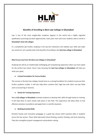 benefits of enrolling in best law college