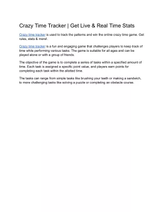 Crazy Time Tracker | Get Live & Real Time Stats
