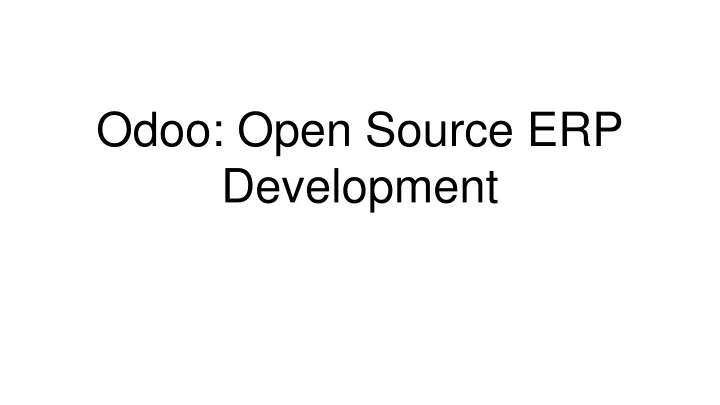 odoo open source erp development