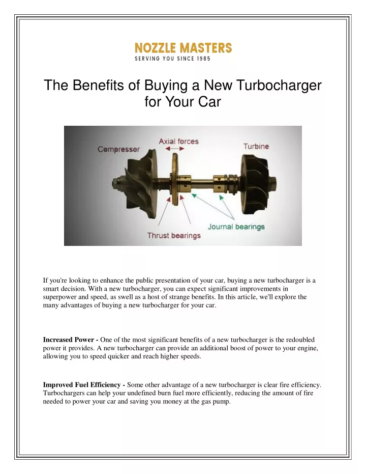 the benefits of buying a new turbocharger