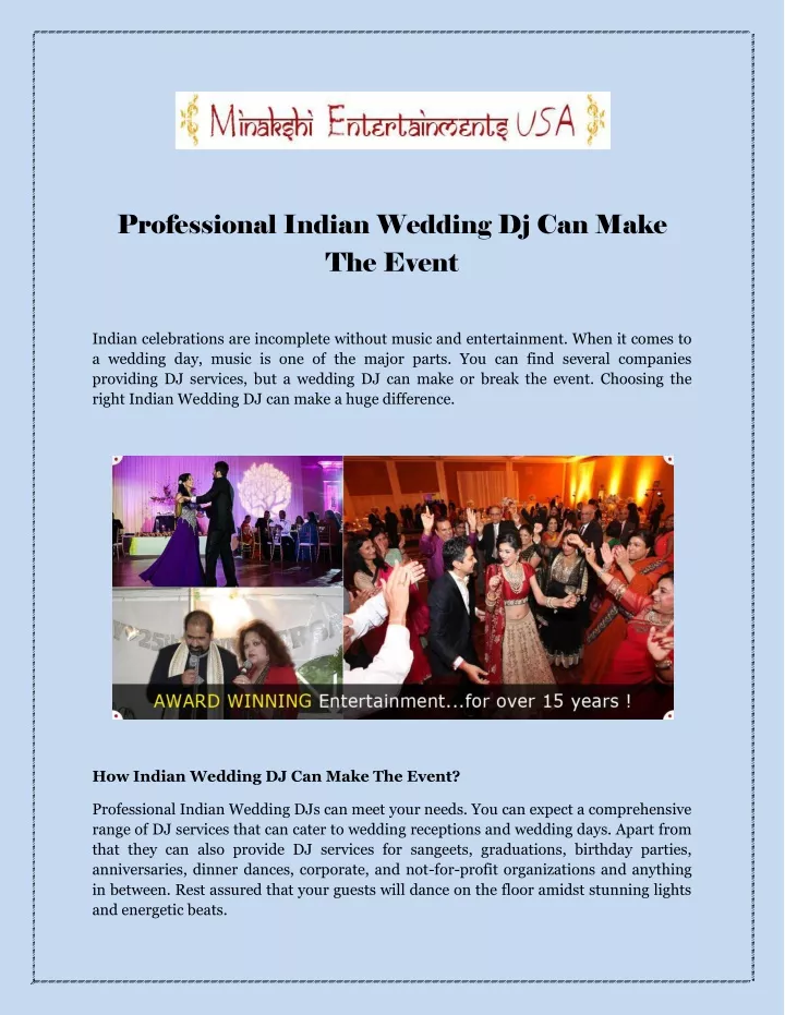 professional indian wedding dj can make the event