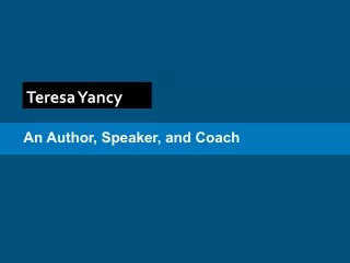 Teresa Yancy - An Author Speaker | Coach