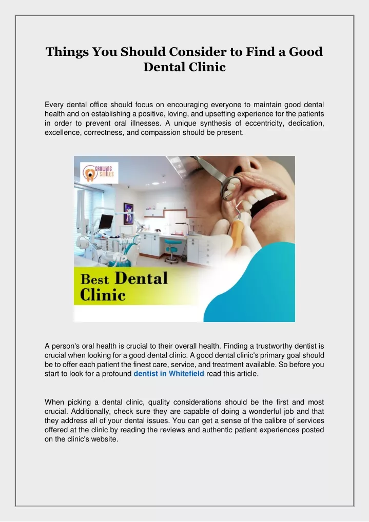 things you should consider to find a good dental