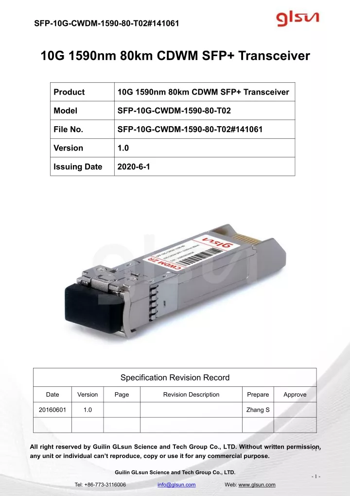 sfp 10g cwdm 1590 80 t02 141061