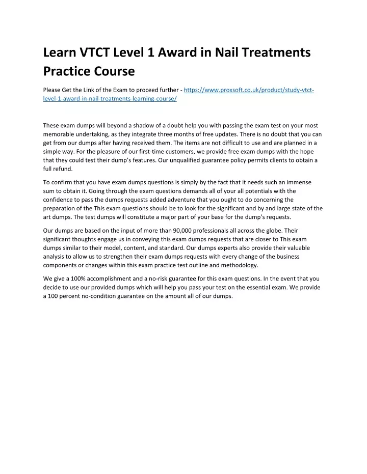 learn vtct level 1 award in nail treatments