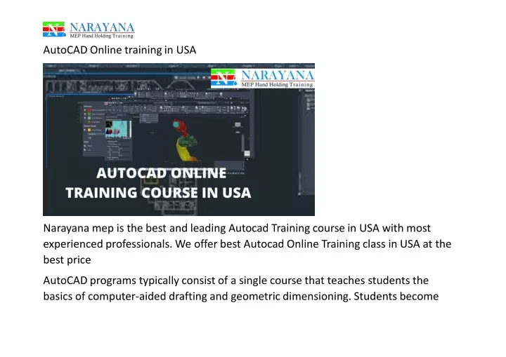 autocad online training in usa