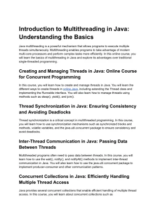 introduction to multithreading in java