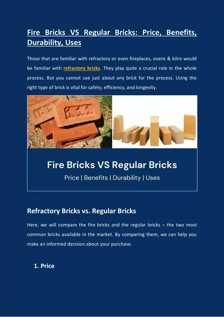 fire bricks vs regular bricks price benefits