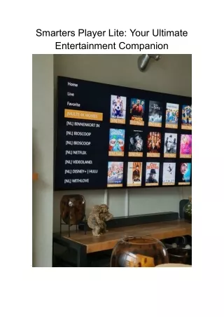 smarters player lite your ultimate entertainment