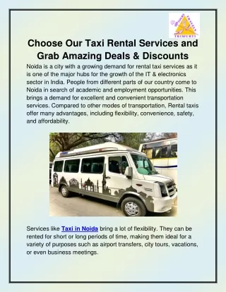 choose our taxi rental services and grab amazing