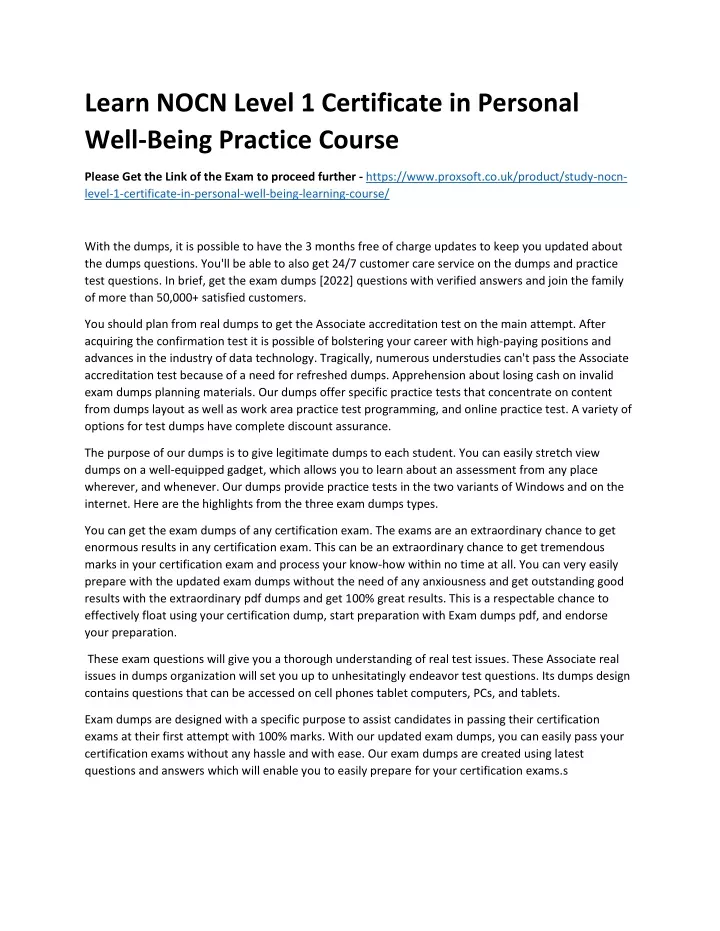 PPT - Learn NOCN Level 1 Certificate In Personal Well-Being Practice ...