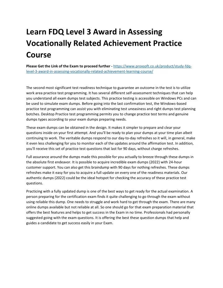 learn fdq level 3 award in assessing vocationally