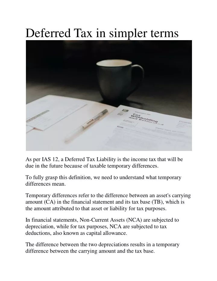 deferred tax in simpler terms