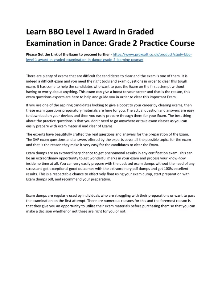 learn bbo level 1 award in graded examination