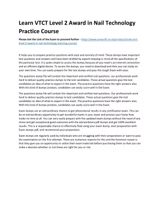 learn vtct level 2 award in nail technology
