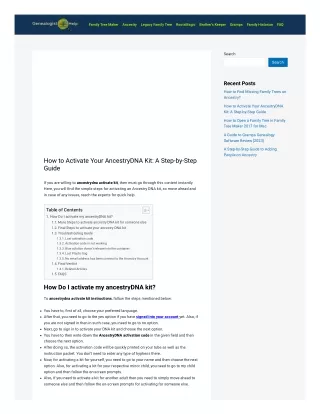 How to activate ancestrydna kit?| ancestrydna test kit |