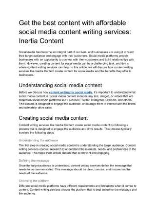 Get the best content with affordable social media content writing services_ Inertia Content