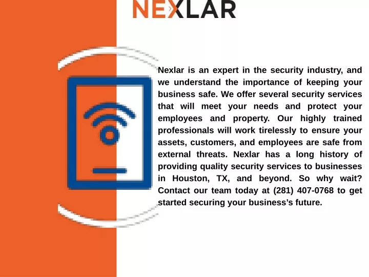 nexlar is an expert in the security industry