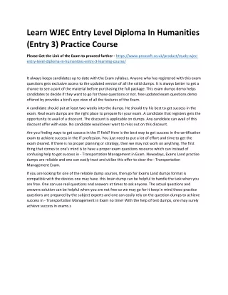 learn wjec entry level diploma in humanities