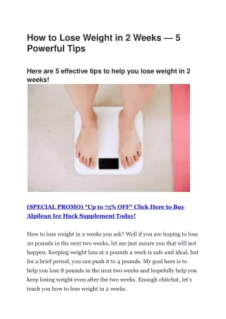 How to Lose Weight in 2 Weeks - 5 Powerful Tips