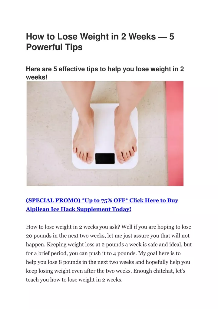 how to lose weight in 2 weeks 5 powerful tips