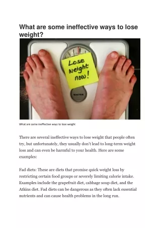 What are some ineffective ways to lose weight?
