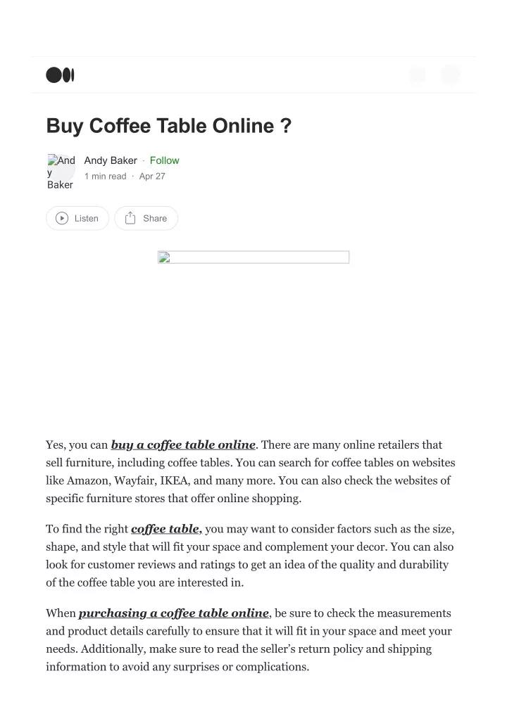 buy coffee table online