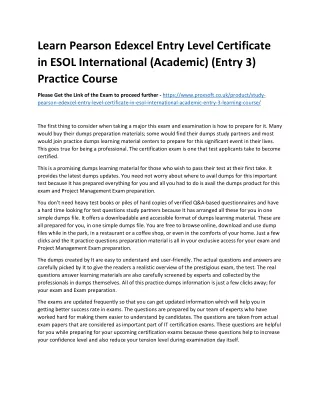 learn pearson edexcel entry level certificate