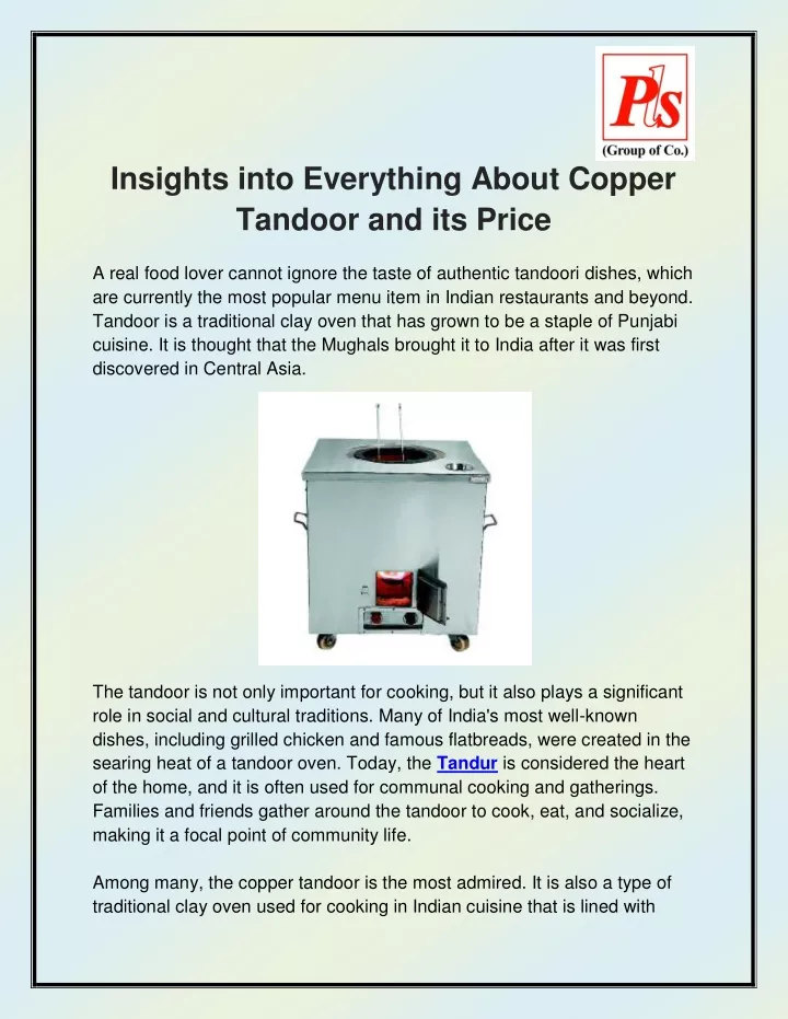 insights into everything about copper tandoor