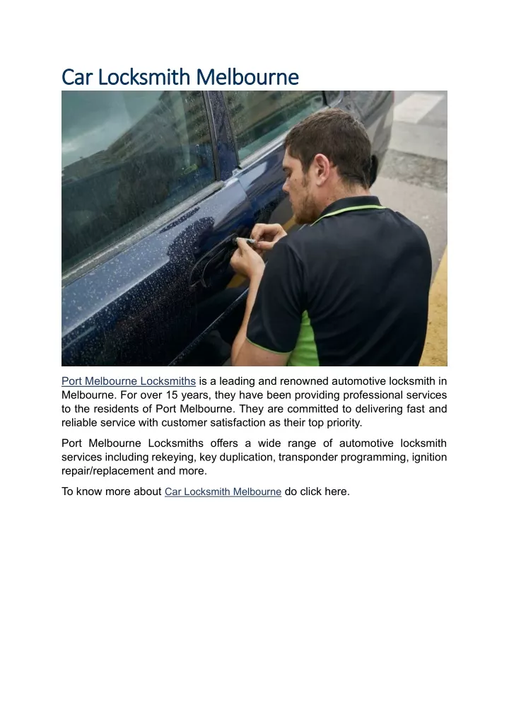 car locksmith melbourne car locksmith melbourne