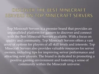 Discover the Best Minecraft Servers on Top Minecraft Servers