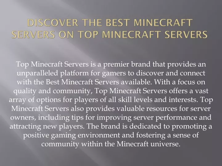 discover the best minecraft servers on top minecraft servers