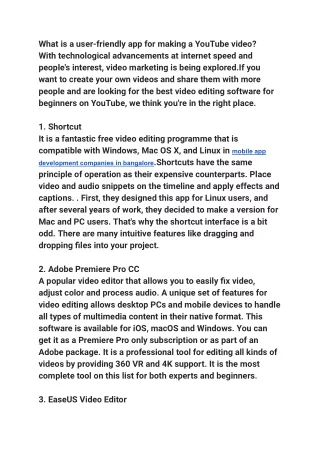 what is a user friendly app for making a youtube
