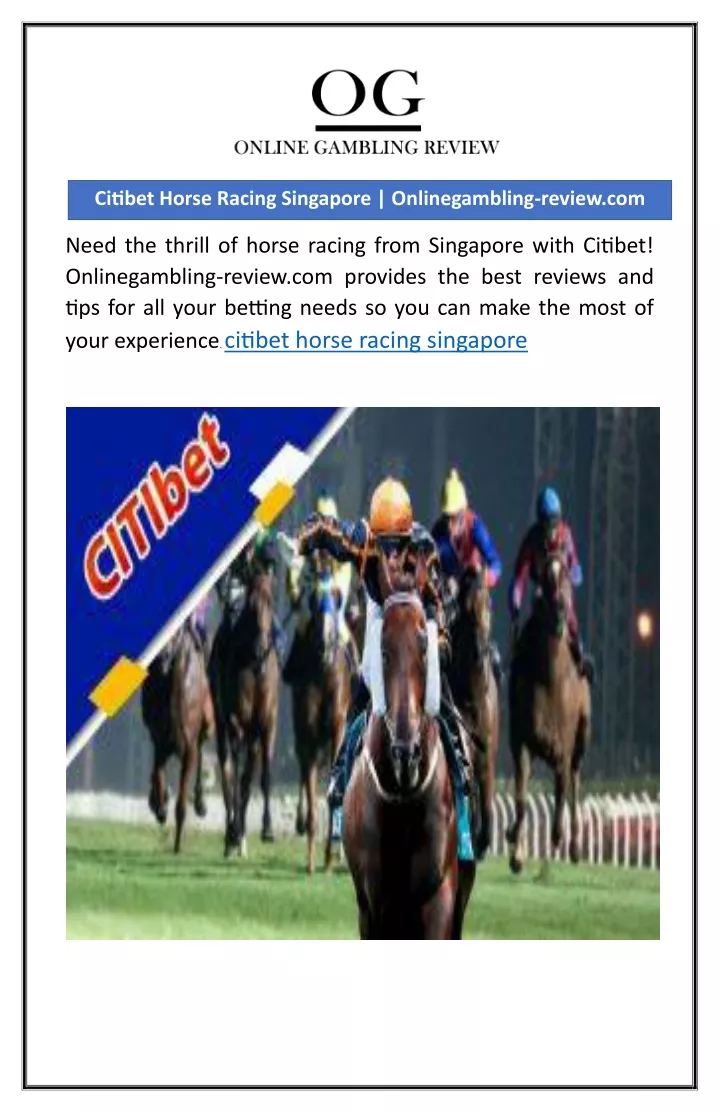 citibet horse racing singapore onlinegambling