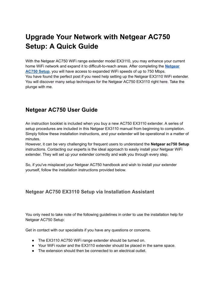 PPT Upgrade Your Network with Netgear AC750 Setup_ A Quick Guide